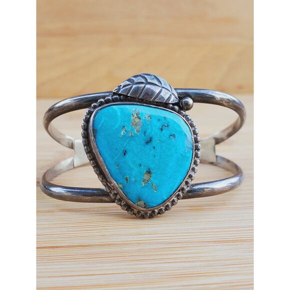 Navajo Turquoise Sterling Silver 925 Cuff Bracelet Small - Picture 1 of 8